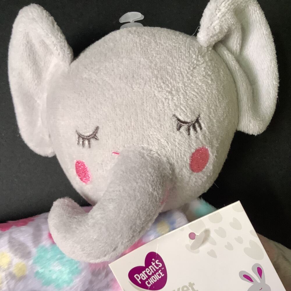 Elephant Blanet Buddy - Parent's Choice - 12" x 12" Lovey for Babies - NWT